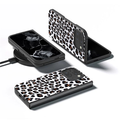 For Google Pixel 9 Pro Fold 5G Case Leopard Pattern PU+PC Phone Cover