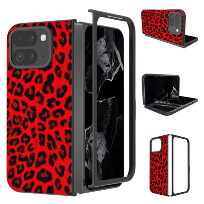 For Google Pixel 9 Pro Fold 5G Case Leopard Pattern PU+PC Phone Cover