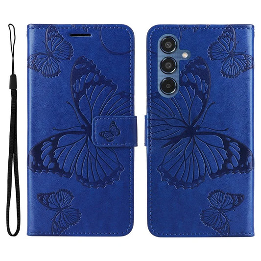 KT Imprinting Flower Series-2 For Samsung Galaxy M35 5G Case PU Leather Wallet Phone Cover Butterfly Pattern