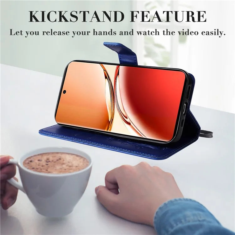 KT Imprinting Flower Series-2 For Oppo Reno12 F 4G Case Wallet Flip Leather Butterfly Phone Cover