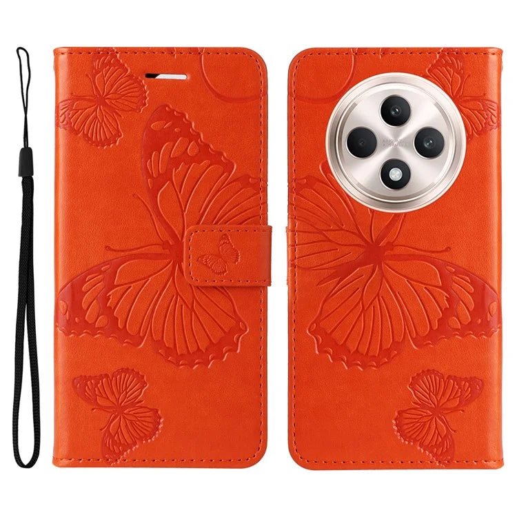 KT Imprinting Flower Series-2 For Oppo Reno12 F 4G Case Wallet Flip Leather Butterfly Phone Cover