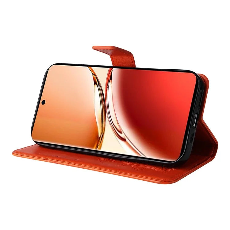KT Imprinting Flower Series-2 For Oppo Reno12 F 4G Case Wallet Flip Leather Butterfly Phone Cover