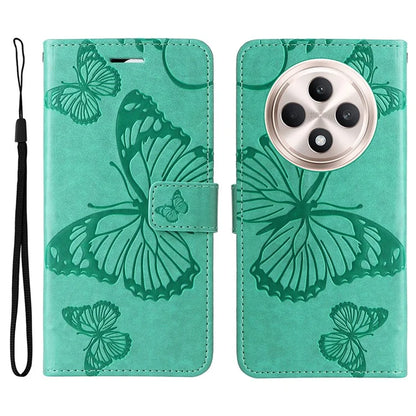 KT Imprinting Flower Series-2 For Oppo Reno12 F 4G Case Wallet Flip Leather Butterfly Phone Cover