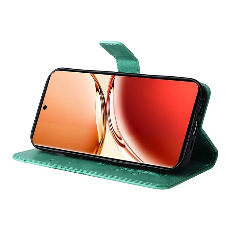 KT Imprinting Flower Series-2 For Oppo Reno12 F 4G Case Wallet Flip Leather Butterfly Phone Cover