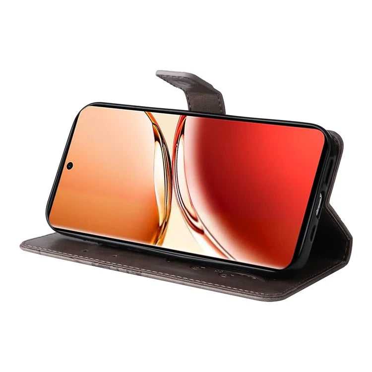 KT Imprinting Flower Series-2 For Oppo Reno12 F 4G Case Wallet Flip Leather Butterfly Phone Cover