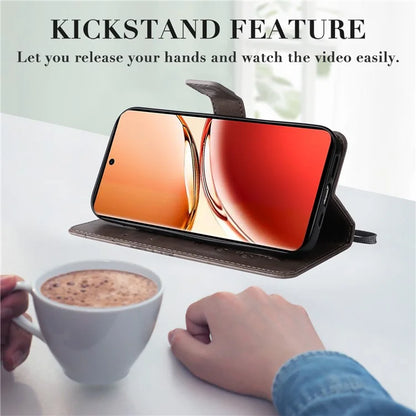 KT Imprinting Flower Series-2 For Oppo Reno12 F 4G Case Wallet Flip Leather Butterfly Phone Cover