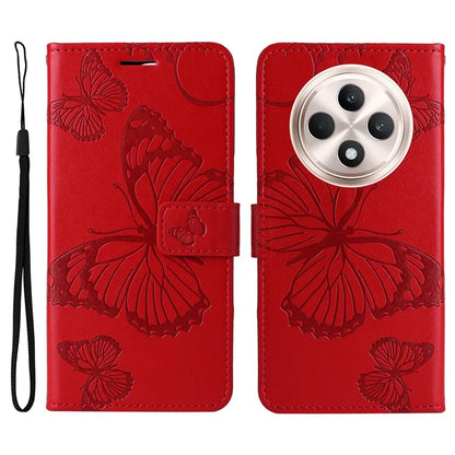 KT Imprinting Flower Series-2 For Oppo Reno12 F 4G Case Wallet Flip Leather Butterfly Phone Cover