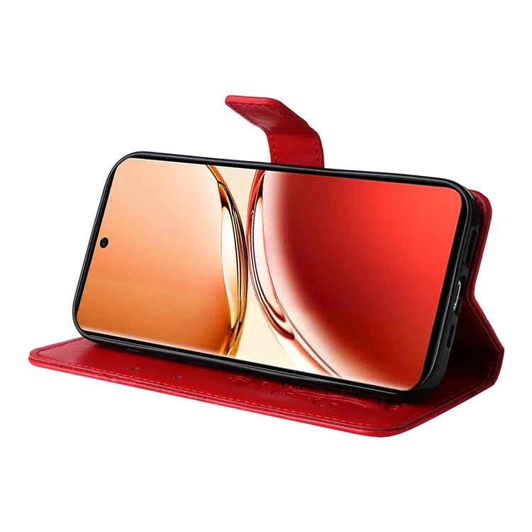 KT Imprinting Flower Series-2 For Oppo Reno12 F 4G Case Wallet Flip Leather Butterfly Phone Cover