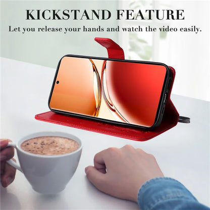 KT Imprinting Flower Series-2 For Oppo Reno12 F 4G Case Wallet Flip Leather Butterfly Phone Cover