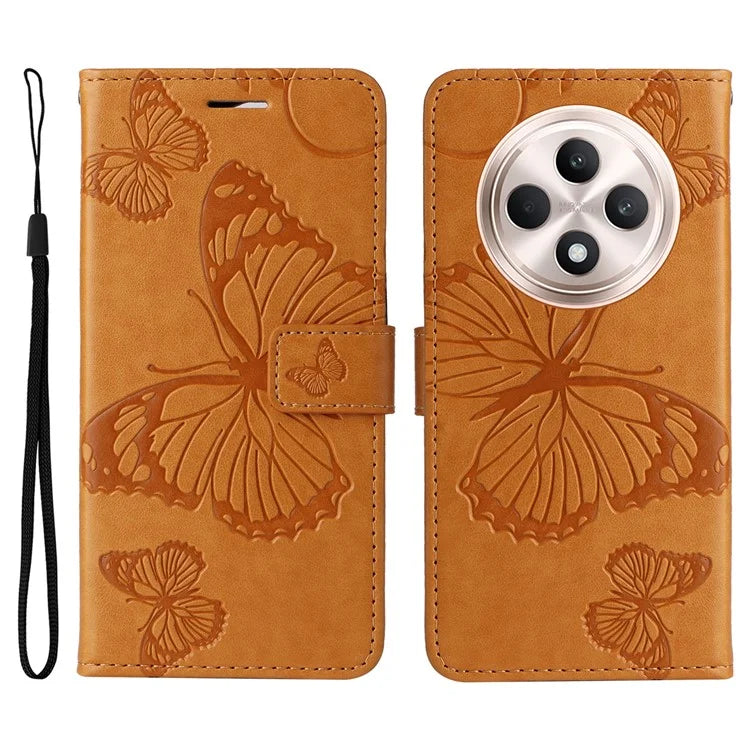 KT Imprinting Flower Series-2 For Oppo Reno12 F 4G Case Wallet Flip Leather Butterfly Phone Cover