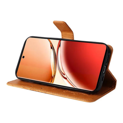 KT Imprinting Flower Series-2 For Oppo Reno12 F 4G Case Wallet Flip Leather Butterfly Phone Cover