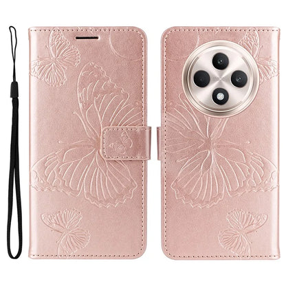 KT Imprinting Flower Series-2 For Oppo Reno12 F 4G Case Wallet Flip Leather Butterfly Phone Cover