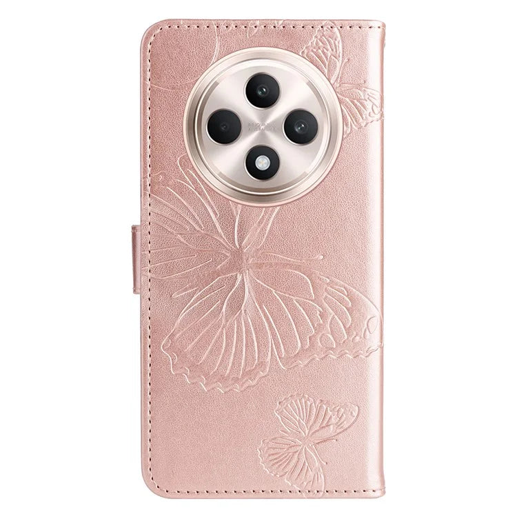 KT Imprinting Flower Series-2 For Oppo Reno12 F 4G Case Wallet Flip Leather Butterfly Phone Cover