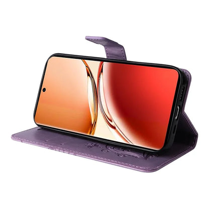 KT Imprinting Flower Series-2 For Oppo Reno12 F 4G Case Wallet Flip Leather Butterfly Phone Cover