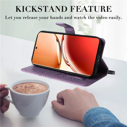 KT Imprinting Flower Series-2 For Oppo Reno12 F 4G Case Wallet Flip Leather Butterfly Phone Cover