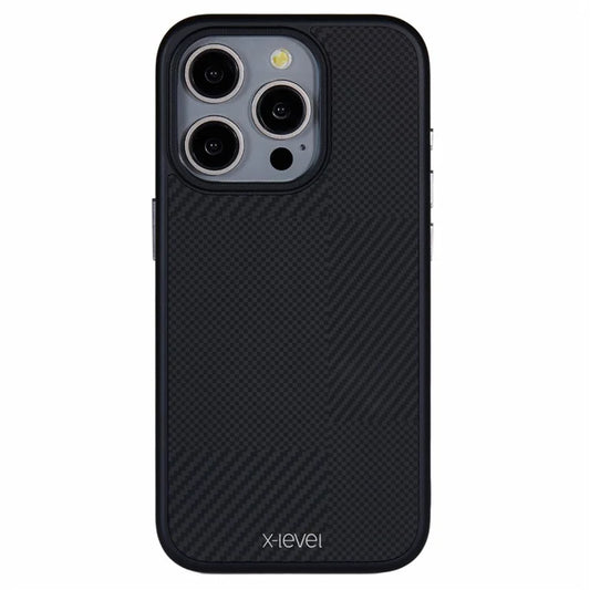X-LEVEL For iPhone 16 Pro Max Case Hard PC Shockproof Phone Cover Carbon Nano-Fiber Texture