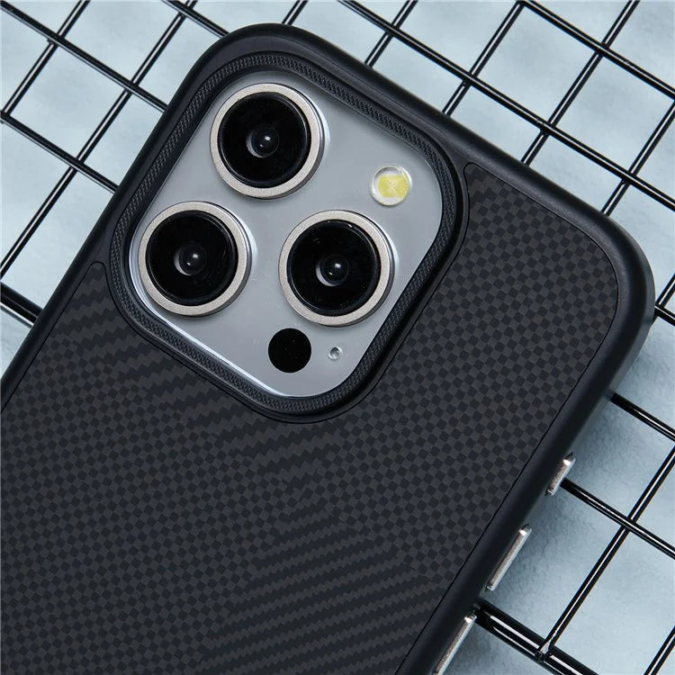 X-LEVEL For iPhone 16 Pro Max Case Hard PC Shockproof Phone Cover Carbon Nano-Fiber Texture