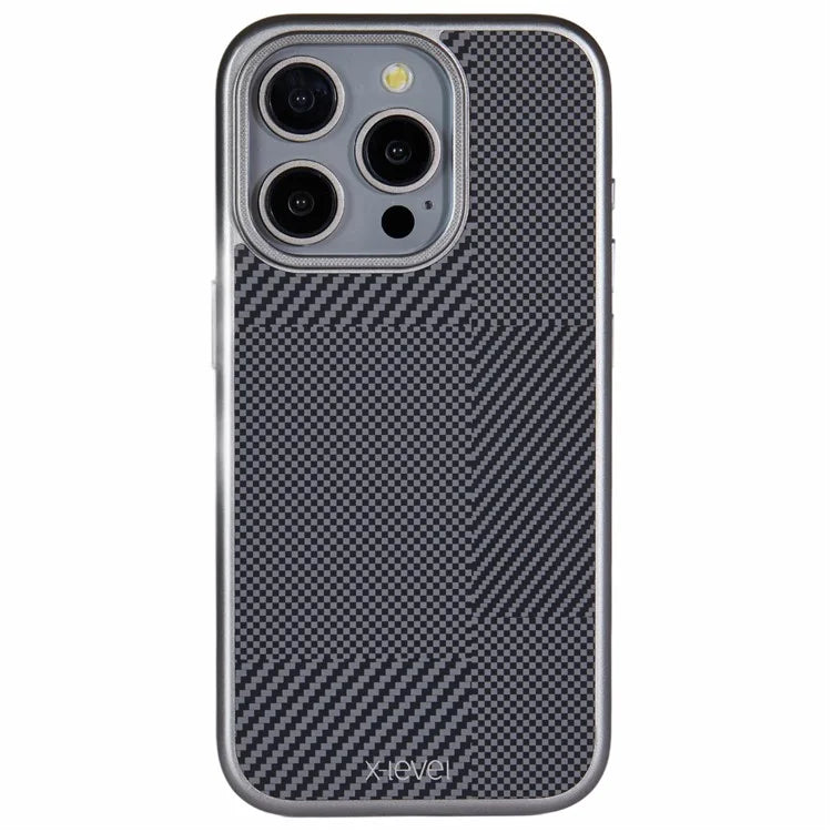 X-LEVEL For iPhone 16 Pro Max Case Hard PC Shockproof Phone Cover Carbon Nano-Fiber Texture