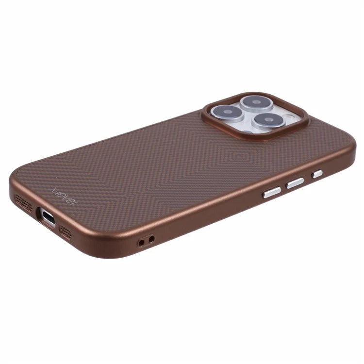 X-LEVEL For iPhone 16 Pro Max Case Hard PC Shockproof Phone Cover Carbon Nano-Fiber Texture