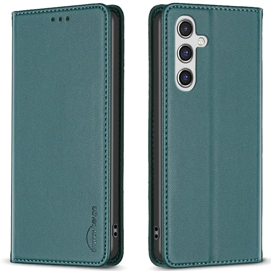 BINFEN COLOR BF18 For Samsung Galaxy A16 5G Case Leather Phone Cover with 3 Card Slots