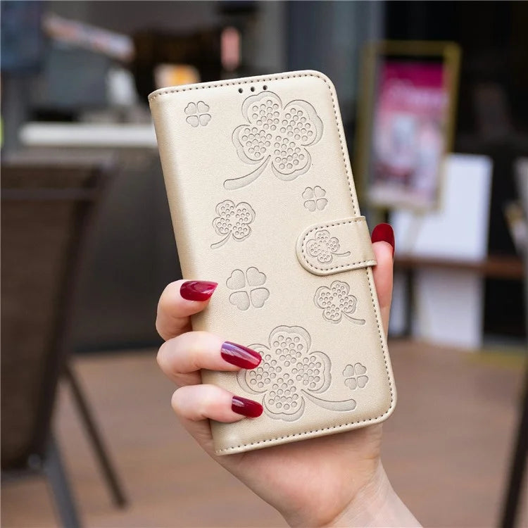 For Samsung Galaxy A16 5G Case Clover Pattern Wallet Stand View Leather Phone Cover