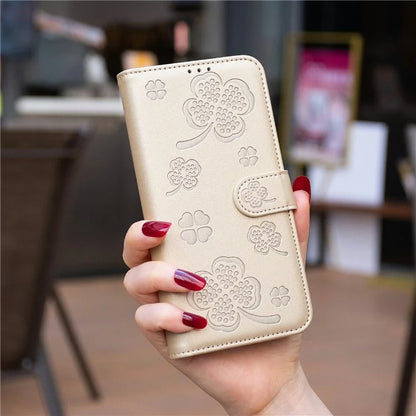 For Samsung Galaxy A16 5G Case Clover Pattern Wallet Stand View Leather Phone Cover