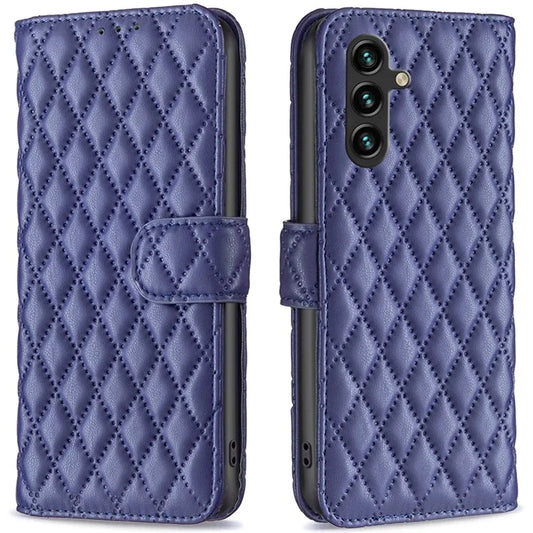 BINFEN COLOR BF Style-14 For Samsung Galaxy A16 5G Case Rhombus Leather Phone Wallet Cover