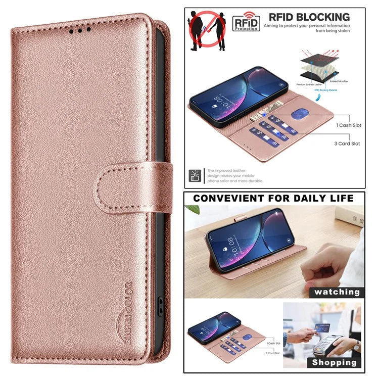 BINFEN COLOR BF32 For Samsung Galaxy A16 5G Leather Case Wallet RFID Blocking Phone Cover