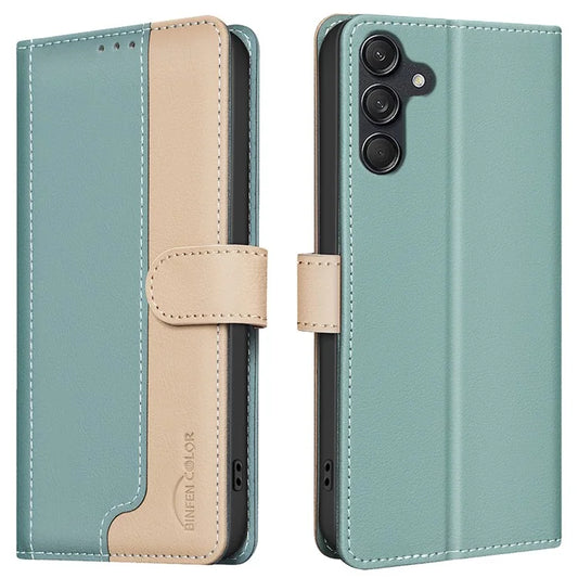 BINFEN COLOR BF33 Case for Samsung Galaxy A16 5G Leather Case Splicing Color RFID Blocking