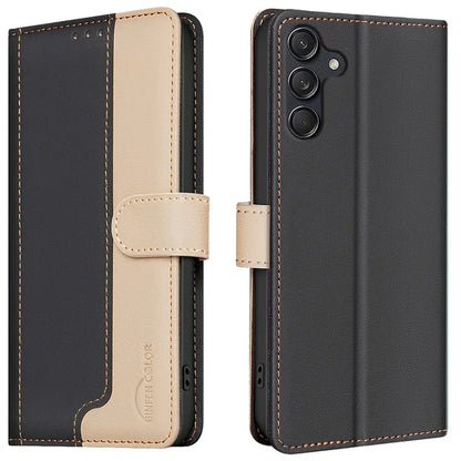 BINFEN COLOR BF33 Case for Samsung Galaxy A16 5G Leather Case Splicing Color RFID Blocking