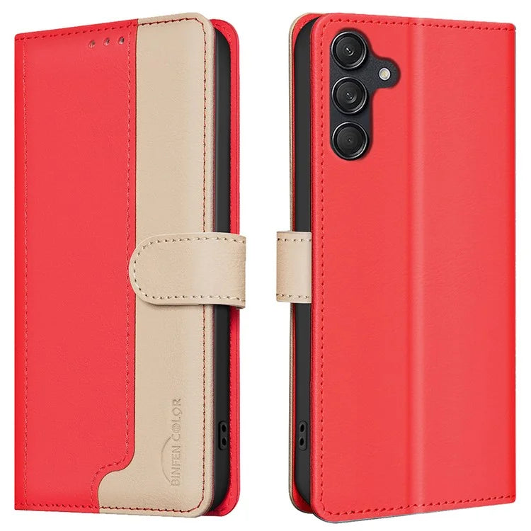 BINFEN COLOR BF33 Case for Samsung Galaxy A16 5G Leather Case Splicing Color RFID Blocking