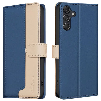 BINFEN COLOR BF33 Case for Samsung Galaxy A16 5G Leather Case Splicing Color RFID Blocking
