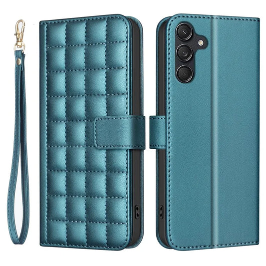 BINFEN COLOR BF34 for Samsung Galaxy A16 5G Leather Case Wallet Square Grid Phone Cover