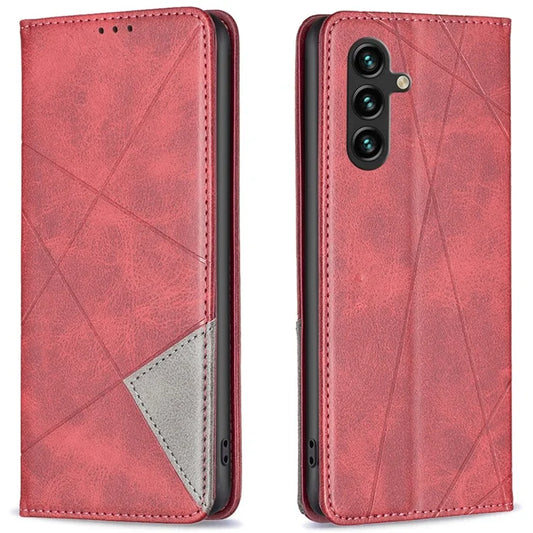 For Samsung Galaxy A16 5G Case Card Slots Geometry Imprint Leather Phone Cover