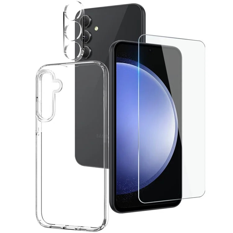 NORTHJO For Samsung Galaxy S23 FE TPU Phone Case Set with Front Screen Protector+Lens Film
