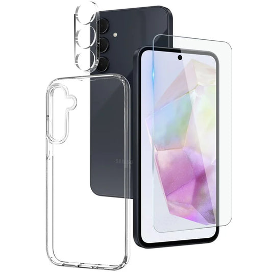 NORTHJO For Samsung Galaxy A35 5G TPU Phone Case Set with Front Screen Protector+Lens Film
