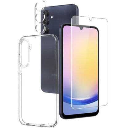 NORTHJO For Samsung Galaxy A25 5G (Global) (161.0 x 76.5 x 8.3mm) TPU Phone Case Set with Front Screen Protector+Lens Film