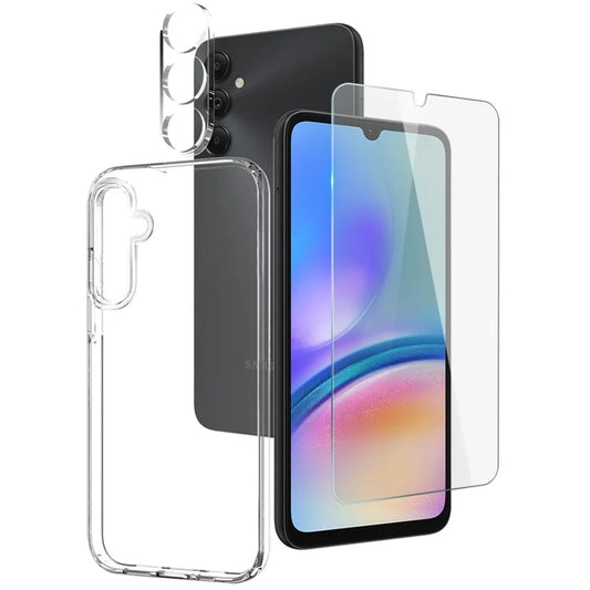 NORTHJO For Samsung Galaxy A05s 4G TPU Phone Case Set with Front Screen Protector+Lens Film