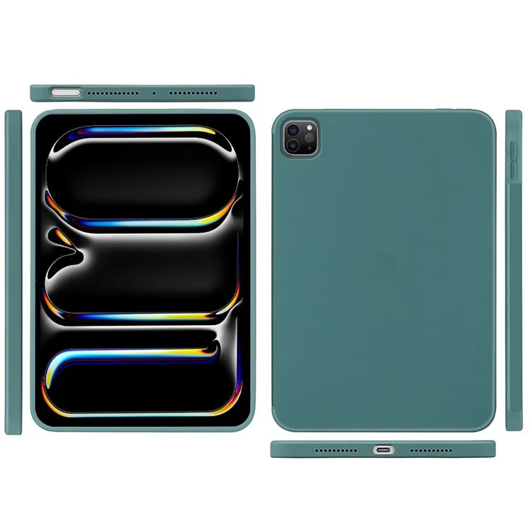 For iPad Pro 11 (2024) Case Anti-Drop Protective Liquid Silicone Tablet Cover