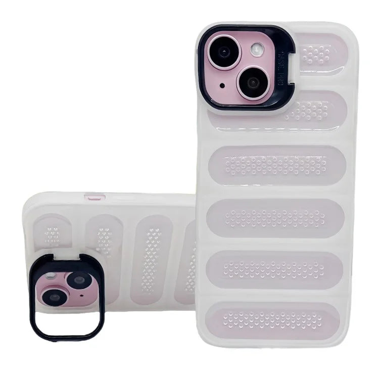 For iPhone 13 Case Heat Dissipation Anti-Drop TPU+PC Kickstand Phone Cover