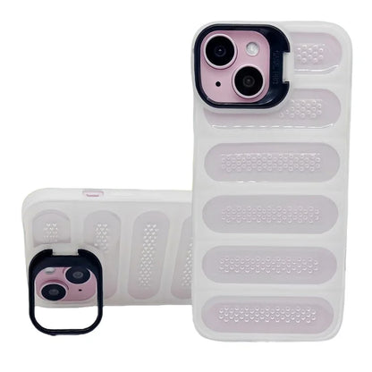 For iPhone 13 Case Heat Dissipation Anti-Drop TPU+PC Kickstand Phone Cover
