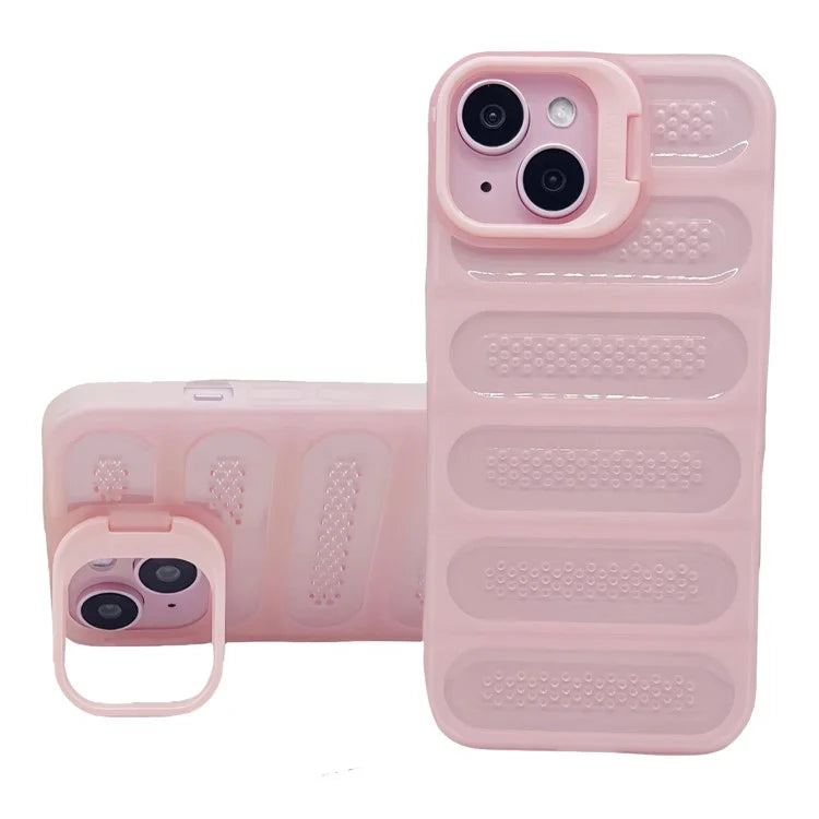 For iPhone 13 Case Heat Dissipation Anti-Drop TPU+PC Kickstand Phone Cover