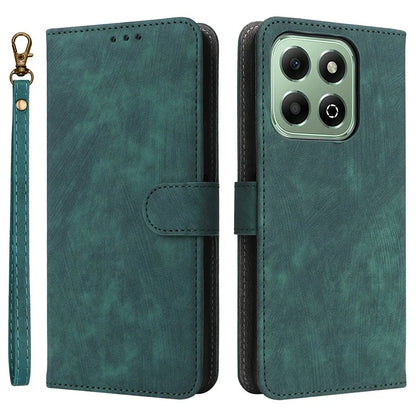 For Honor X6b 4G Case RFID Blocking Wallet Phone Stand PU Leather Cover with Strap