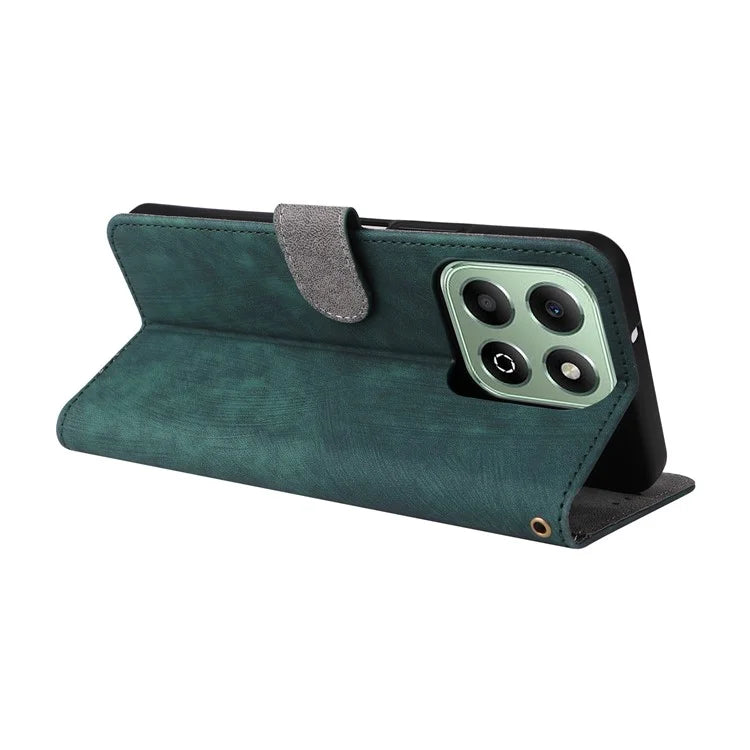 For Honor X6b 4G Case RFID Blocking Wallet Phone Stand PU Leather Cover with Strap