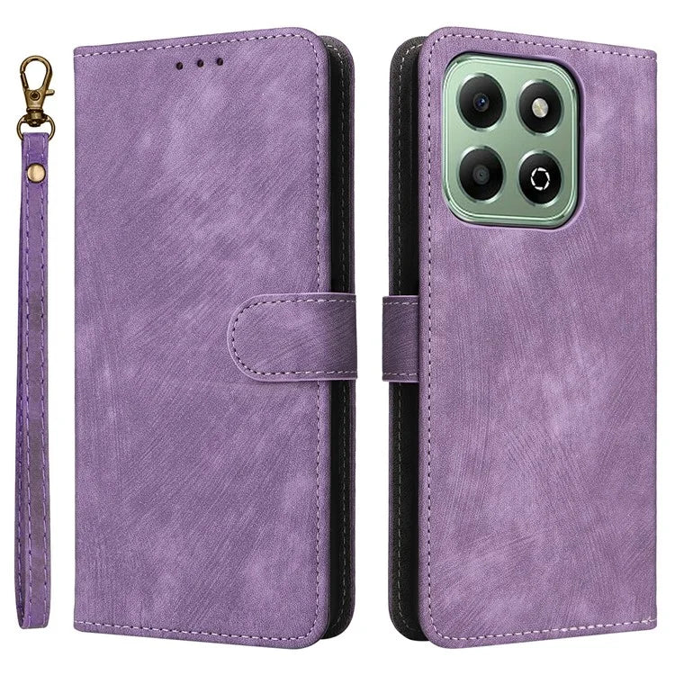 For Honor X6b 4G Case RFID Blocking Wallet Phone Stand PU Leather Cover with Strap