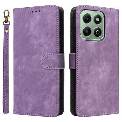 For Honor X6b 4G Case RFID Blocking Wallet Phone Stand PU Leather Cover with Strap