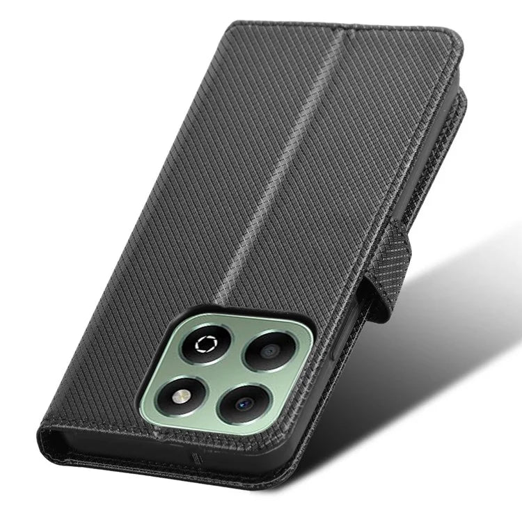 For Honor X6b 4G Phone Stand Case Diamond Texture PU Leather Cover Wallet