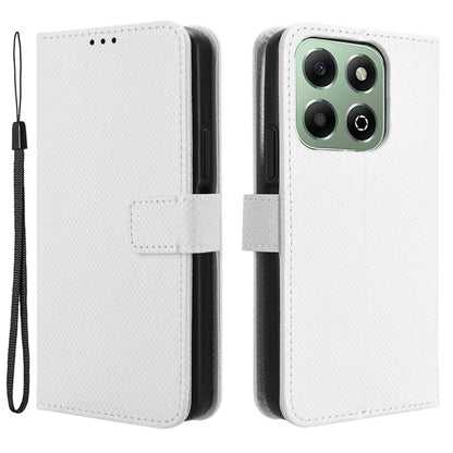 For Honor X6b 4G Phone Stand Case Diamond Texture PU Leather Cover Wallet