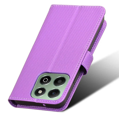 For Honor X6b 4G Phone Stand Case Diamond Texture PU Leather Cover Wallet