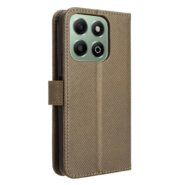 For Honor X6b 4G Phone Stand Case Diamond Texture PU Leather Cover Wallet